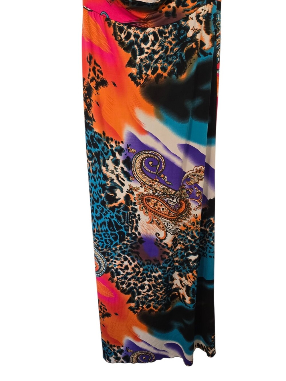 ✨ IB Diffusion Halter Maxi Dress | Animal Print Paisley | Tropical Statement Dre - Picture 6 of 9